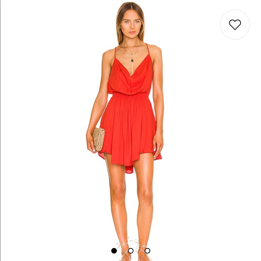 Indah - Tahini Cowl Neck Cocktail Dress in Caliente